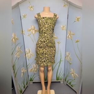 Dressbarn 4 Sleeveless Square Neck Bodycon Form Fitted Dress Like New